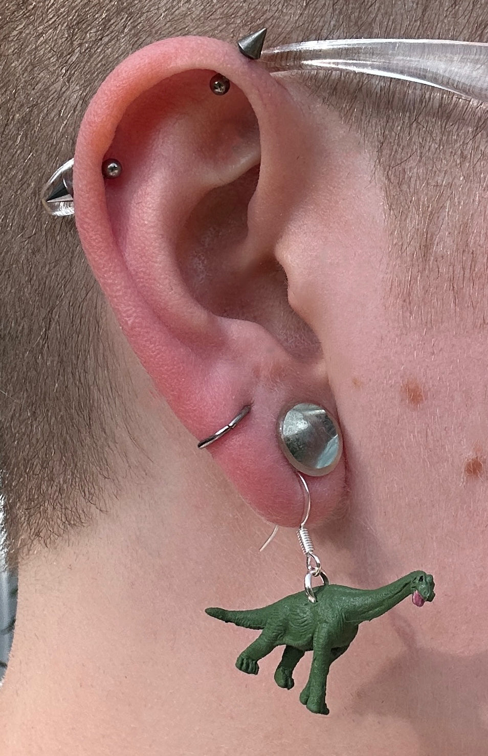 Green Brontosaurus Earrings