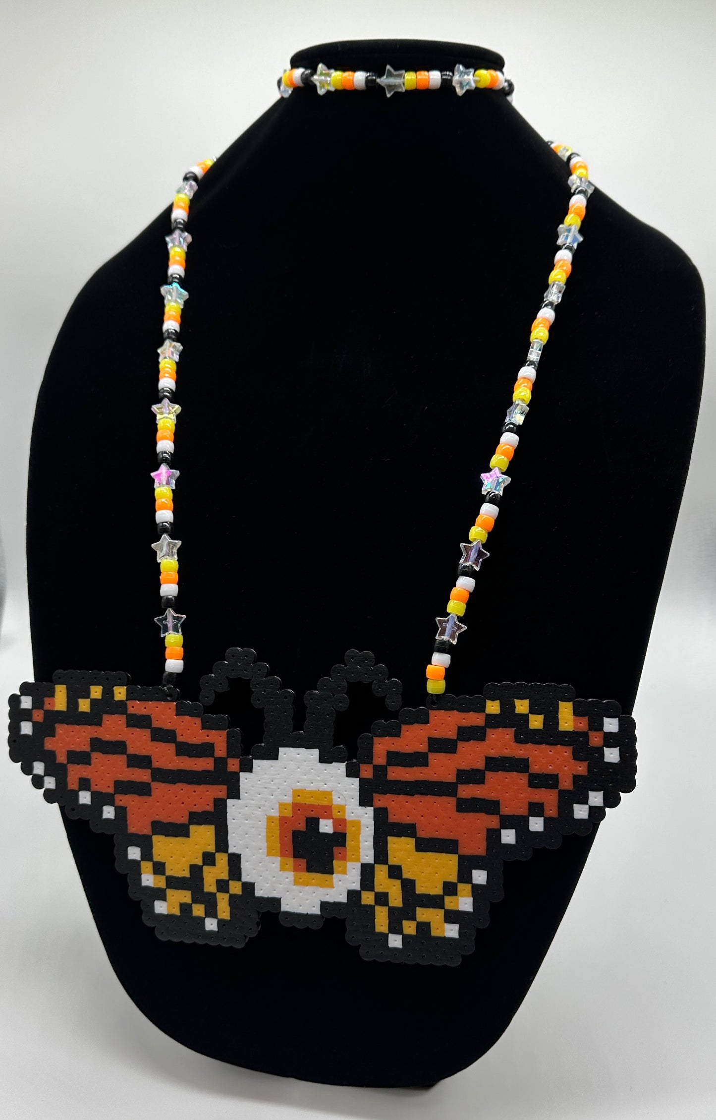 Orange ButterflEYE Perler Necklace