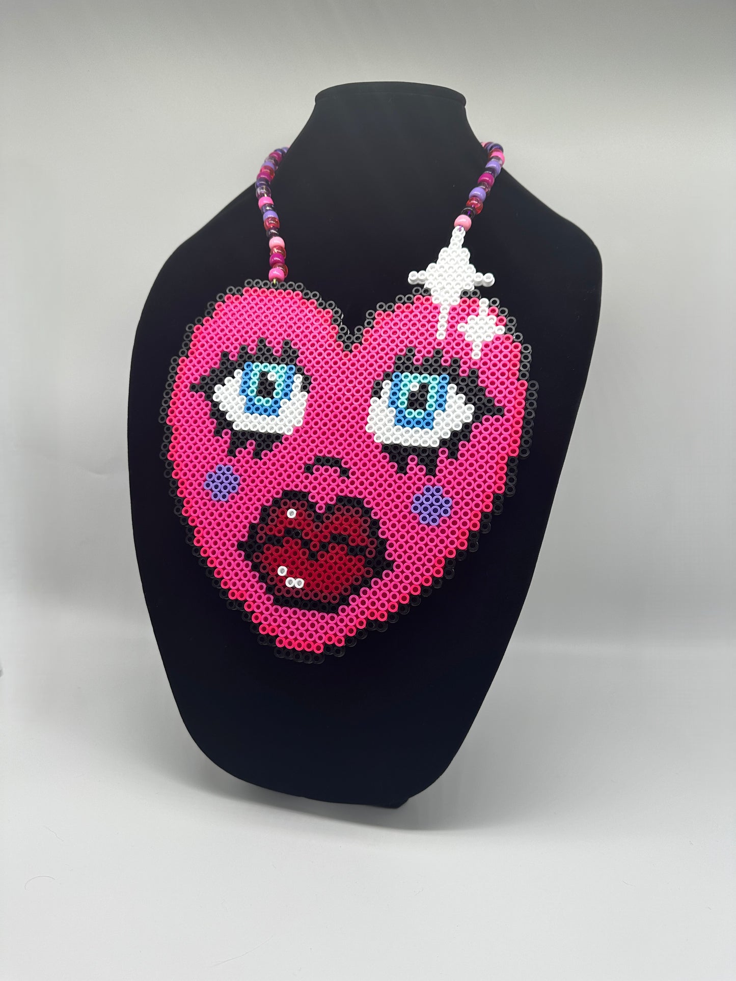 "Miss Priss" Heart Shaped Perler Necklace