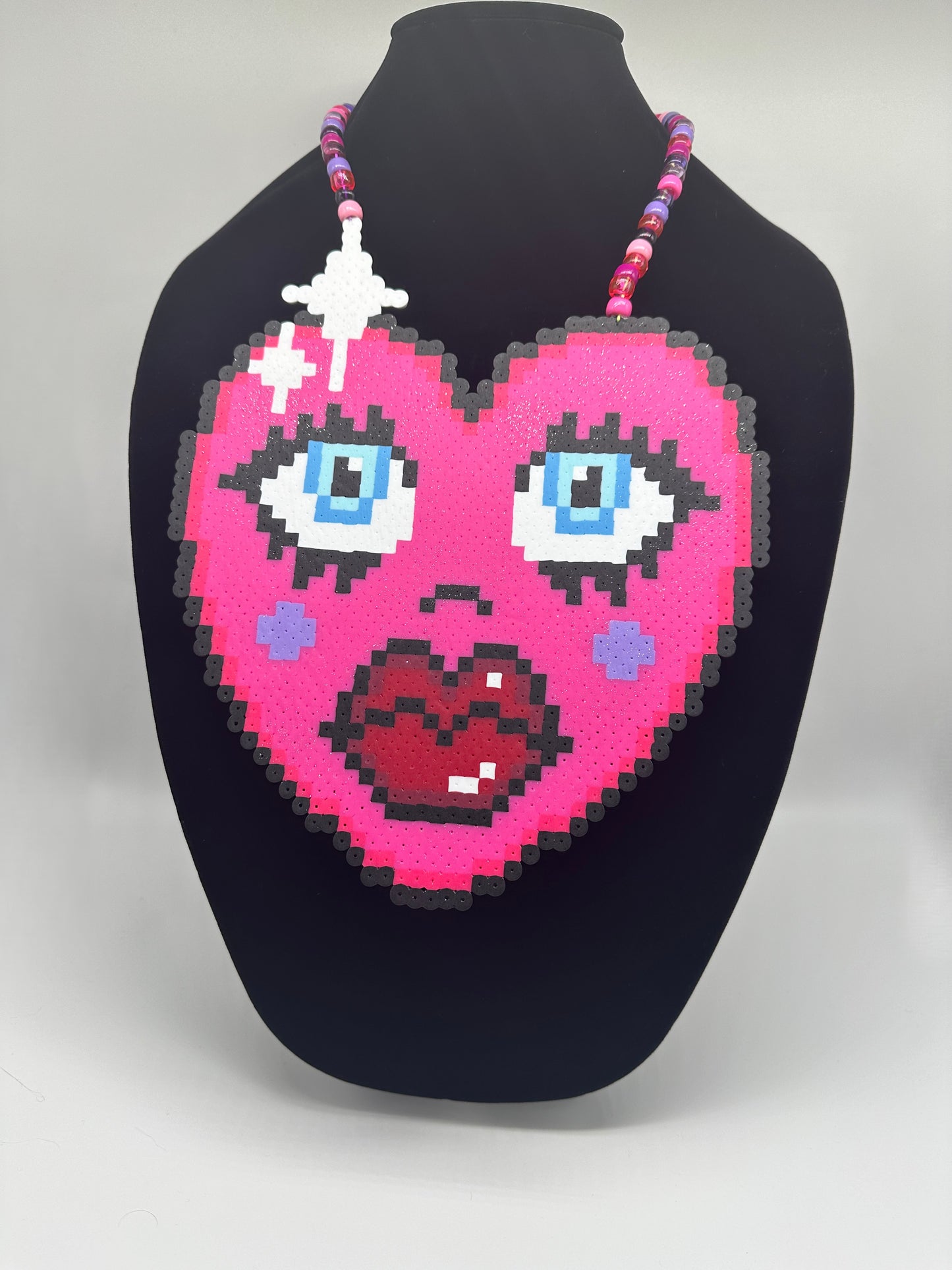 "Miss Priss" Heart Shaped Perler Necklace