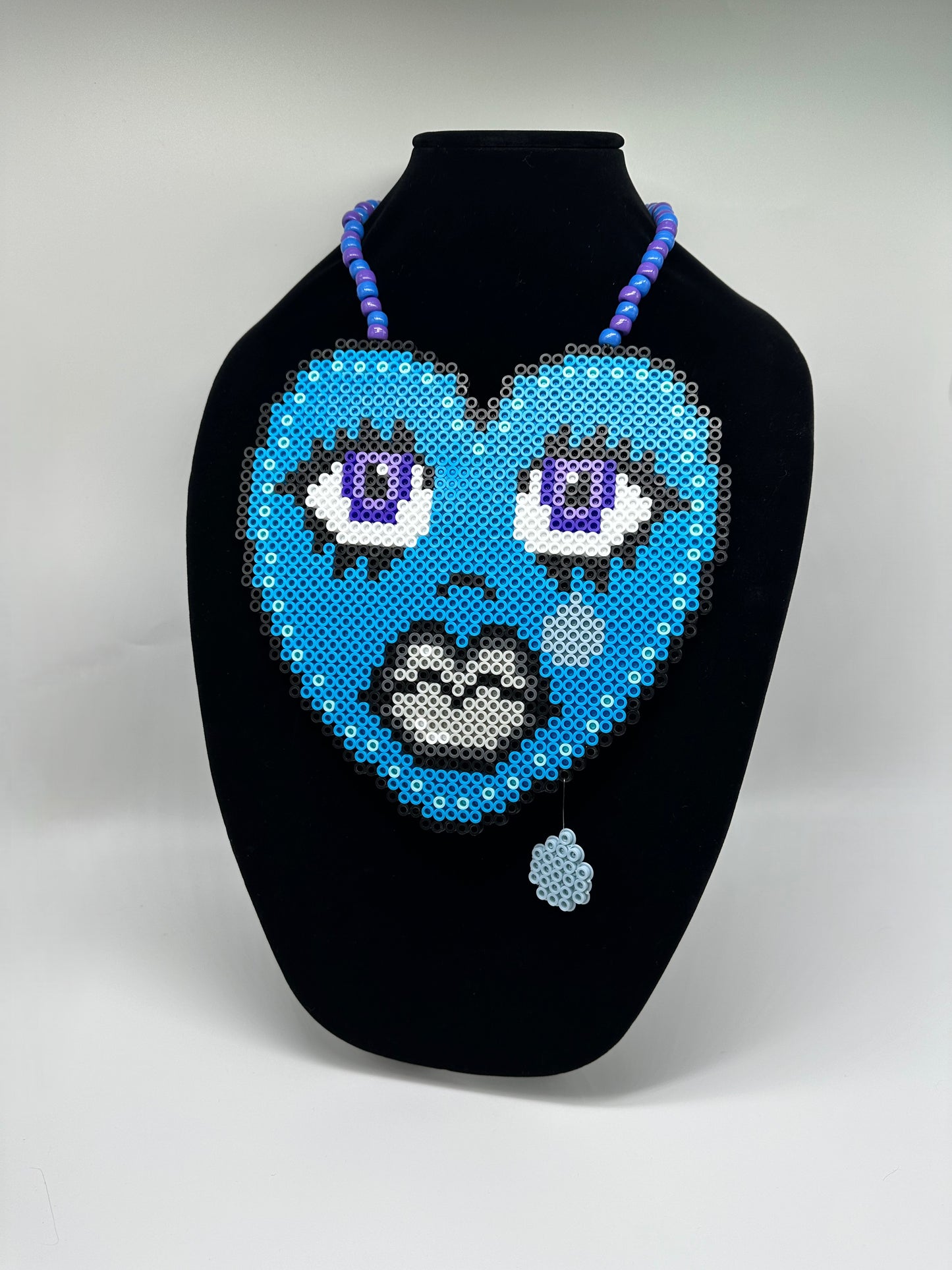 "Miss Raven" Heart Shaped Perler Necklace