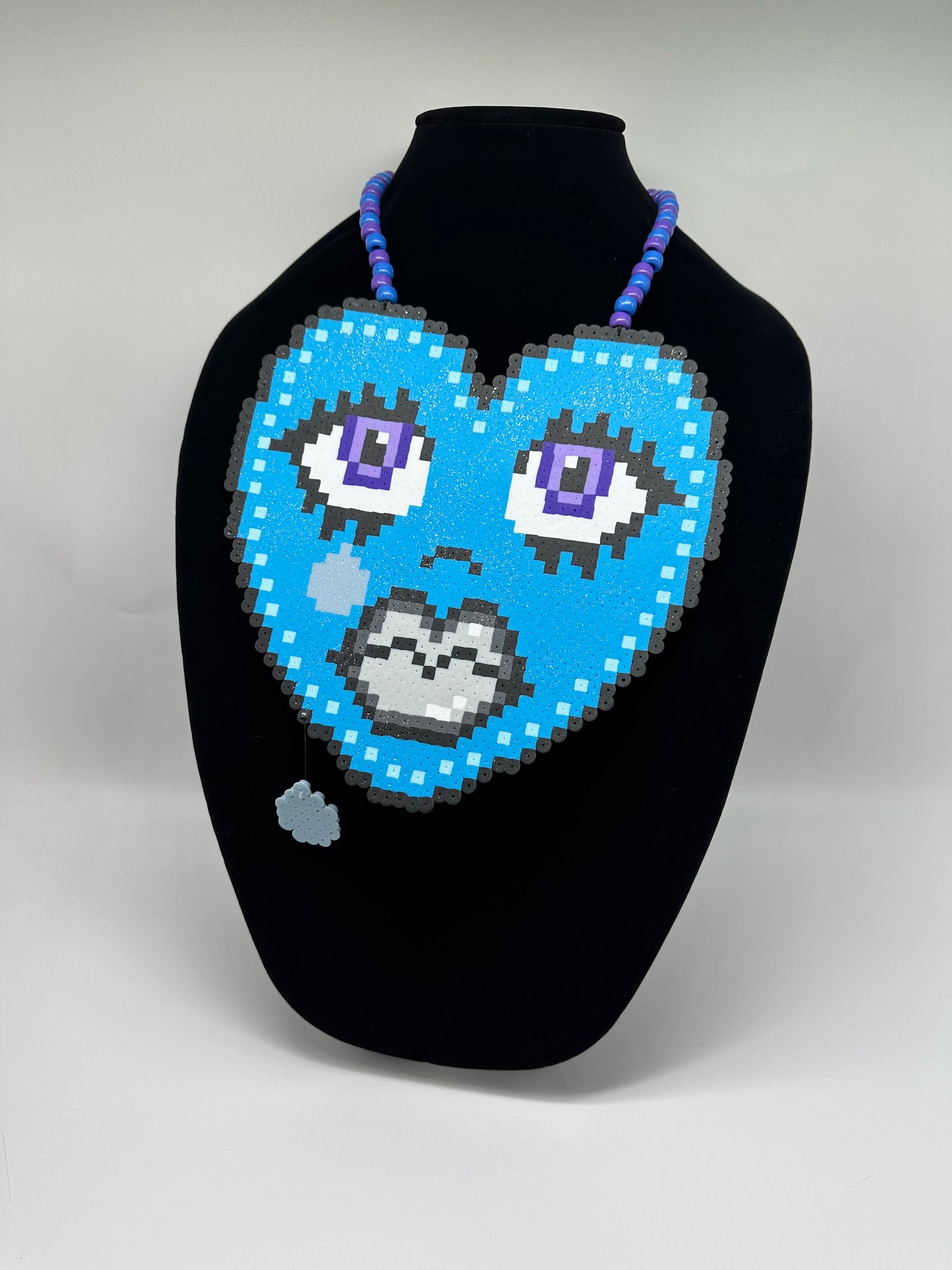 "Miss Raven" Heart Shaped Perler Necklace