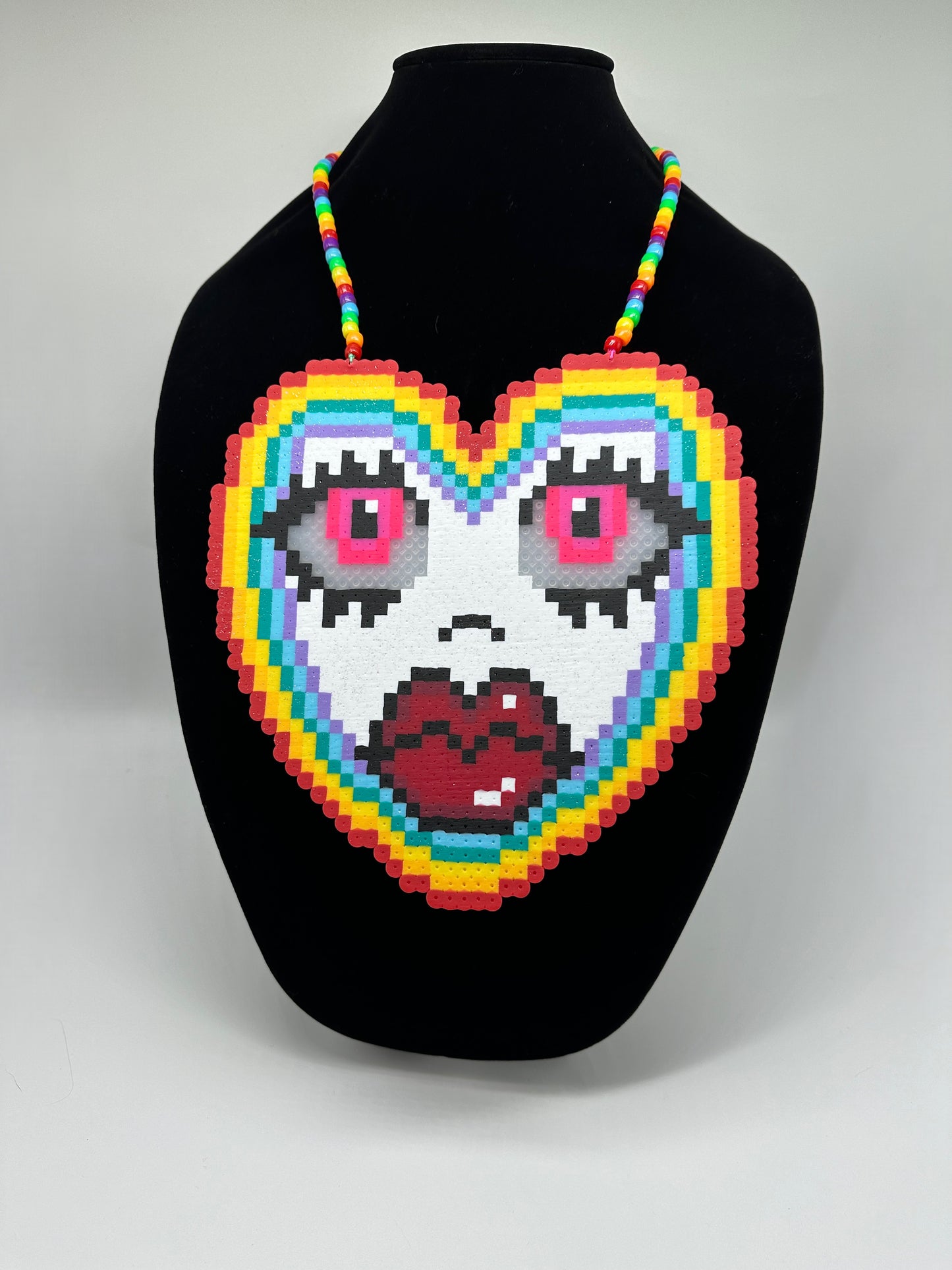 "Miss Jinx" Heart Shaped Perler Necklace