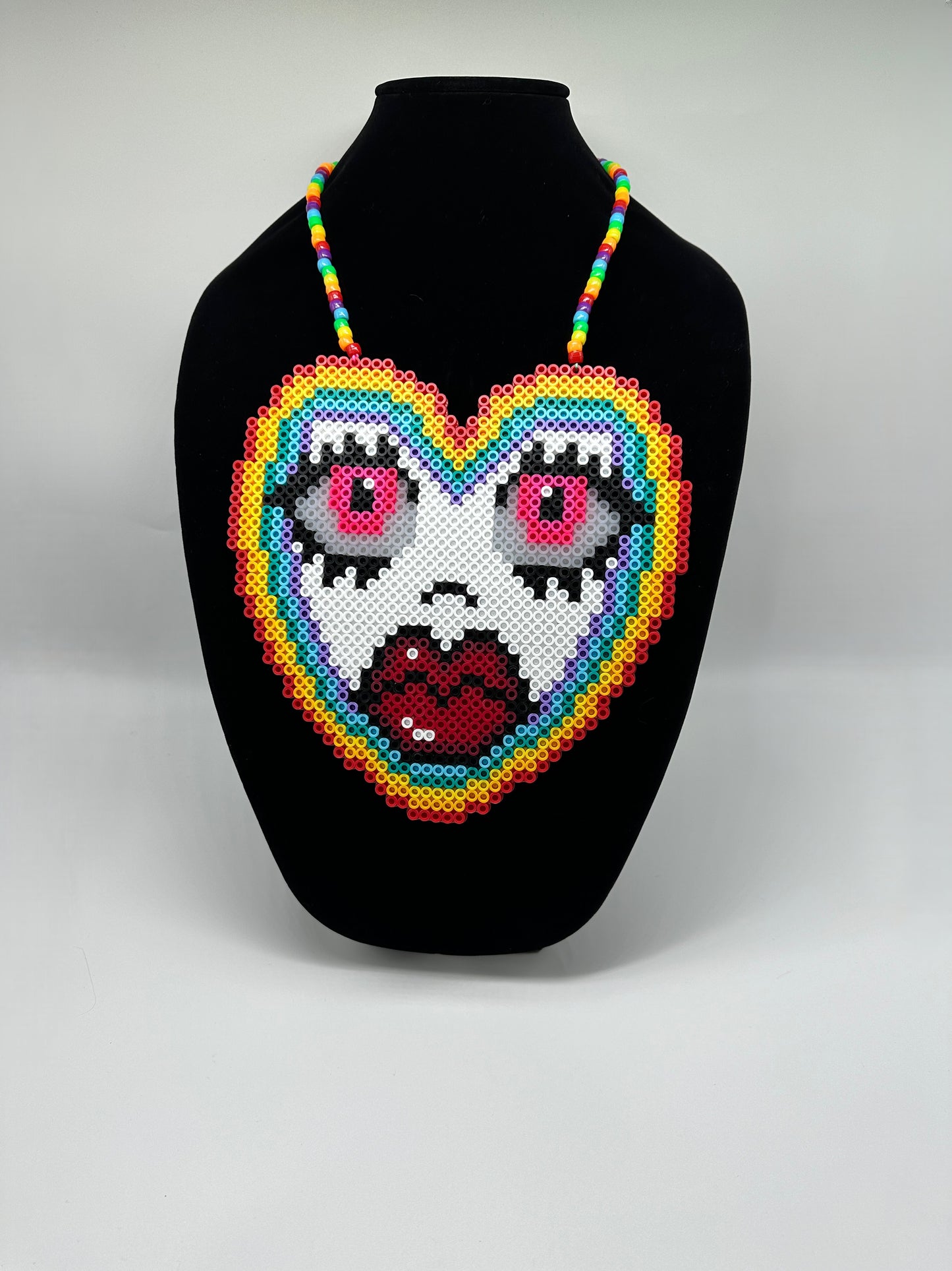 "Miss Jinx" Heart Shaped Perler Necklace