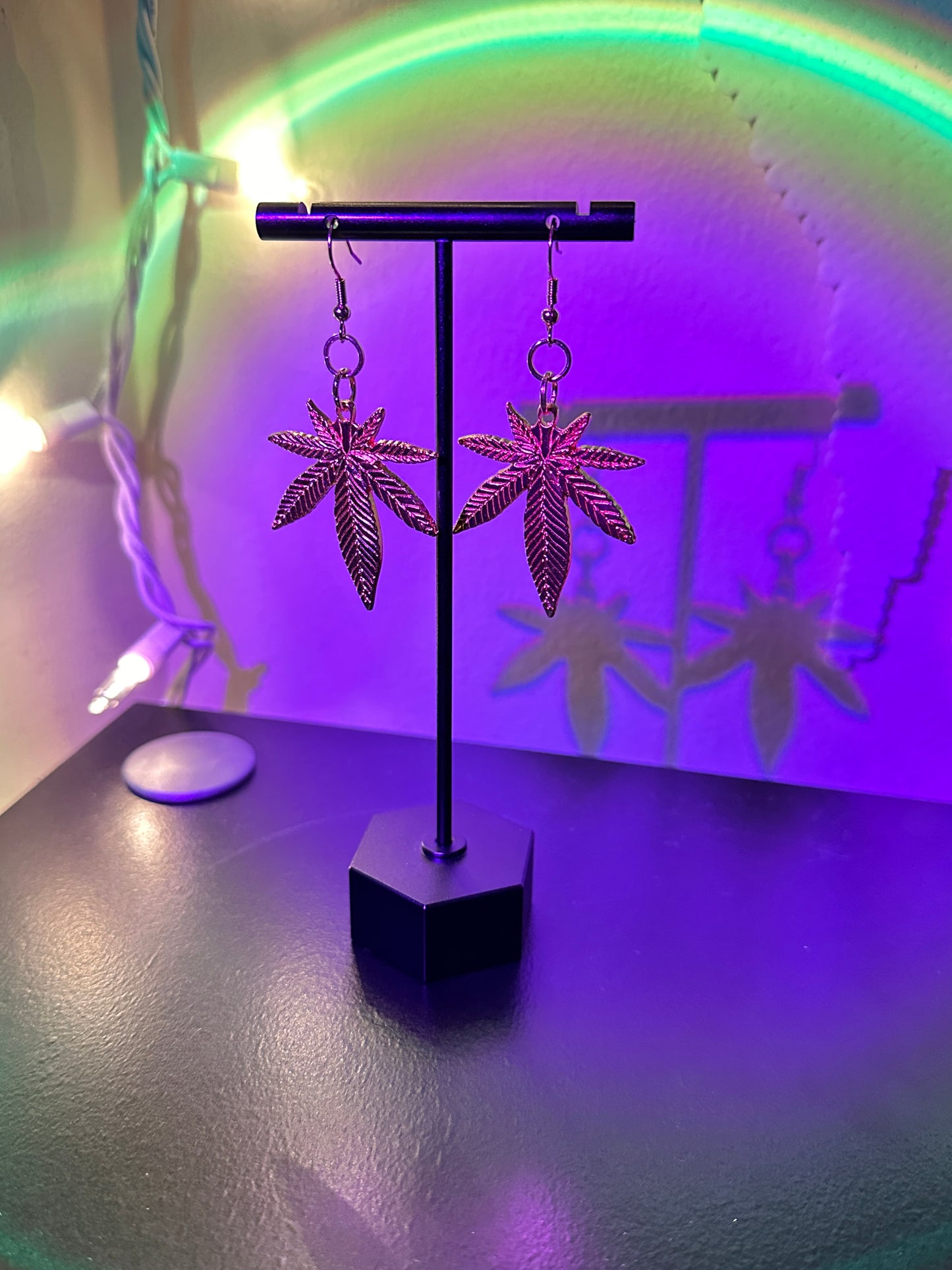 Gold Cannabis Leaf Earrings