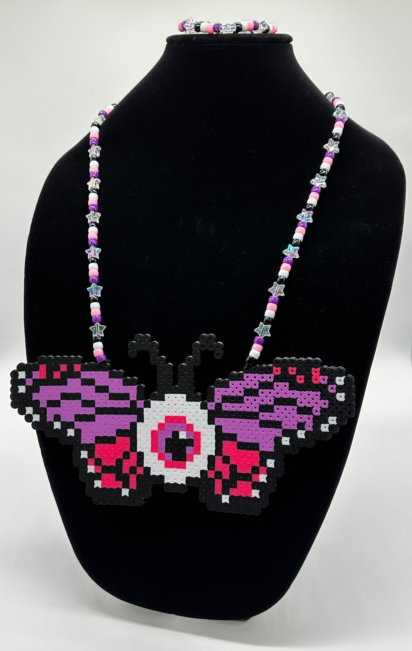 Purple ButterflEYE Perler Necklace