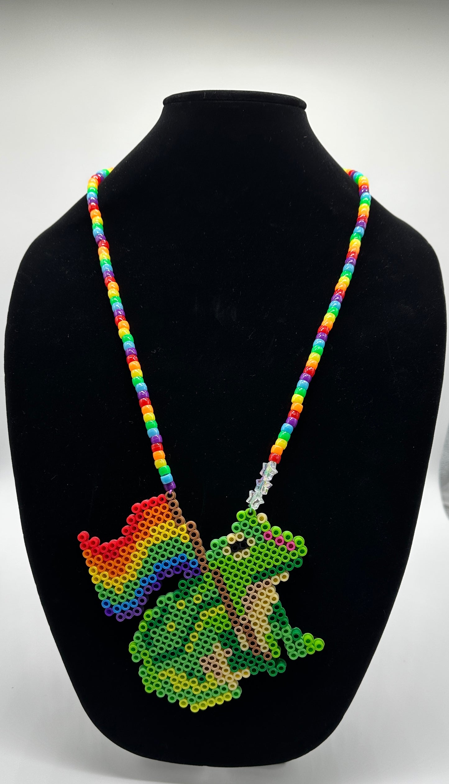 Pride Flag Frog Kandi Necklace