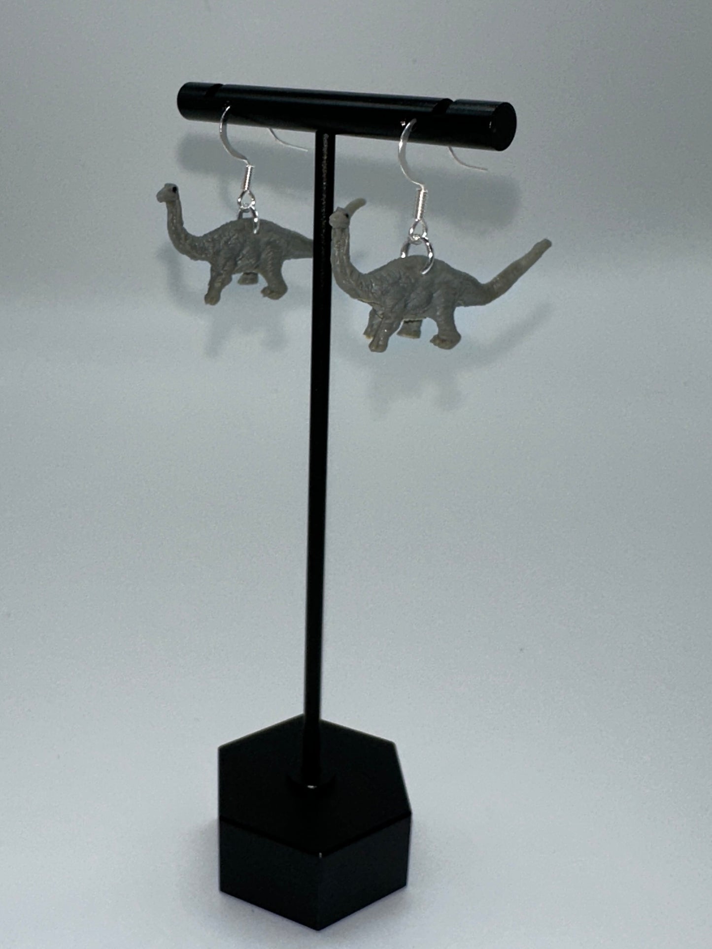 Grey Brontosaurus Earrings