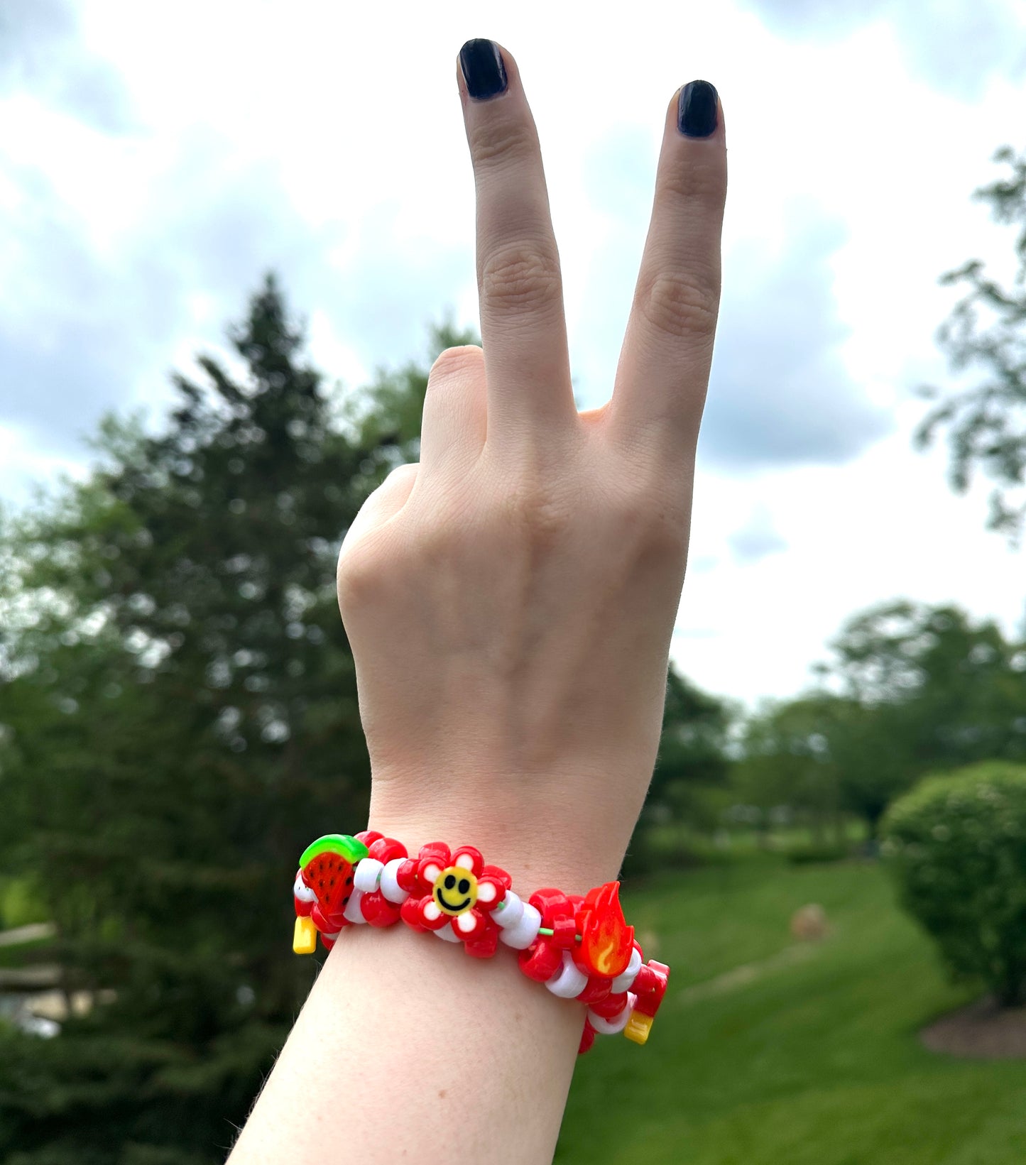 Red Hot Mini Kandi Cuff