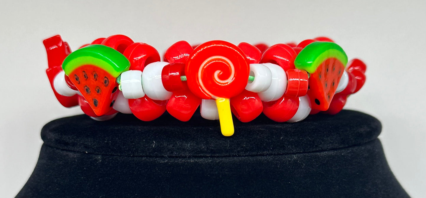 Red Hot Mini Kandi Cuff