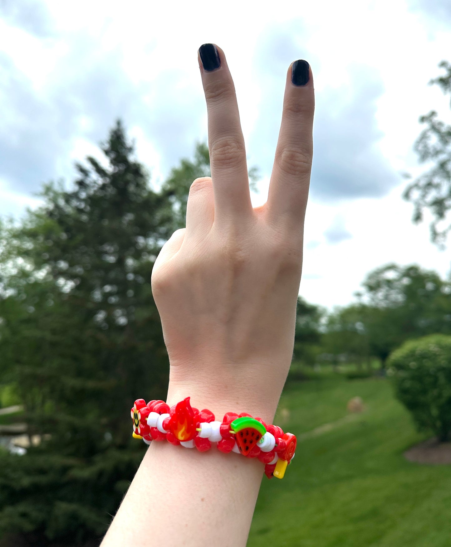 Red Hot Mini Kandi Cuff